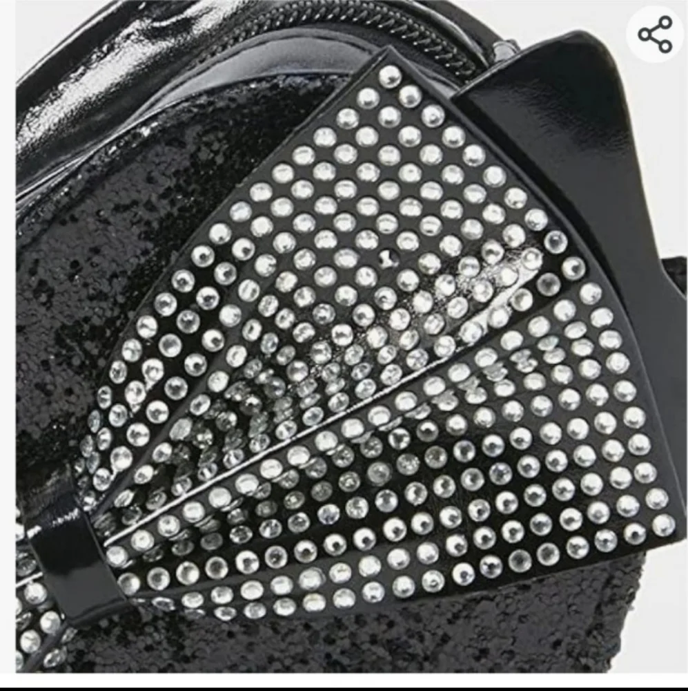 Mary Janes Style Glitter Holographic Heart Crossbody Bag - Black BNWT RETIRED